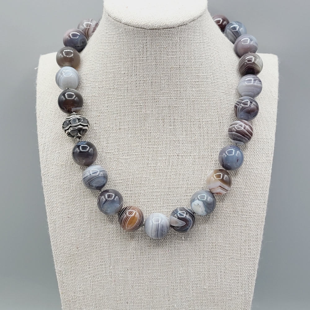 David Yurman Statement Couture Necklace With Agate And Moonstone - Picture 2 of 7